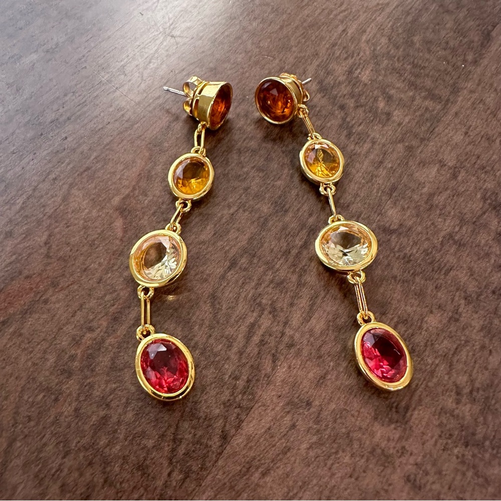 Lizzie Fortunato City Of Gems Earrings Linear Earrings Red / Orange